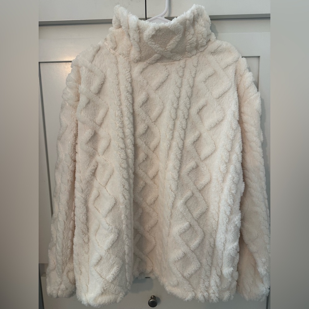 Eddie Bauer Cream Fuzzy Sweater
